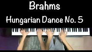 JBrahms  Hungarian Dance No5 Piano Duet [upl. by Nailij]