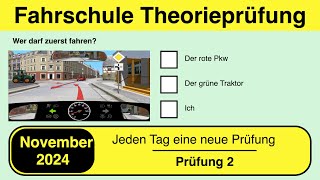 🚘 Führerschein Theorieprüfung Klasse B 🚗 November 2024  Prüfung 2🎓📚 [upl. by Emlynne554]