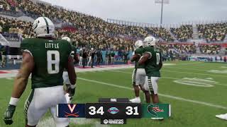 NCAA 25 Virginia Dynasty ModeBoca Raton Bowl vs UAB [upl. by Zetnas]