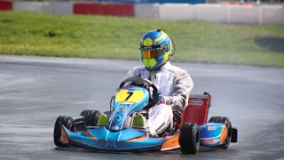 X30 old chassis kart from Emely de heus practice half wet half dry at home track Strijen [upl. by Charline887]