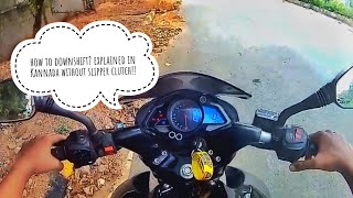 how to downshift and rev match without slipper clutch  advanced riding technique [upl. by Novelc]