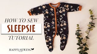 How to Sew baby Pajamas  Sleepsie  Tutorial  DIY [upl. by Zirtaeb]