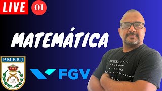 🔴LIVE 1 Matemática da Banca FGV  Preparação PMERJ  CBMERJ [upl. by Nay]