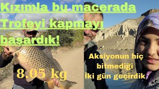 Baba kız balıktayız bu avda trofe yi yakaladık carpfishing sazanavi familycamping bigfish [upl. by Laup230]