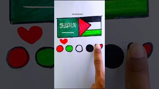 رسمت أعلام الدول العربية كلها💪😁 رسم علم السعودية 🇸🇦 رسم palestine makeuptutorial السعودية art [upl. by Susej]