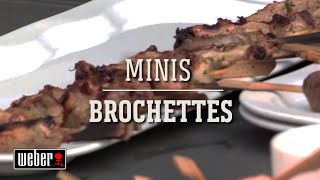 Réaliser des minis brochettes au barbecue Weber  Les recettes de la Grill Academy [upl. by Pax]