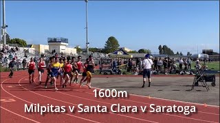 2024 Milpitas v SC v Saratoga 1600m races [upl. by Acemaj]