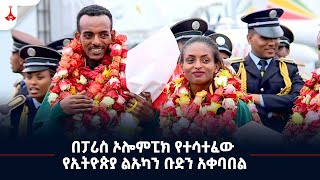 በፓሪስ ኦሎምፒክ የተሳተፈው የኢትዮጵያ ልኡካን ቡድን አቀባበል Etv  Ethiopia  News zena [upl. by Dragone]