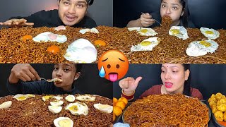 asmr eating black bean noodles compilation spicy 🥵🔥 mukbang asmr noodles trending [upl. by Nosoj]