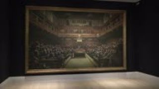 Banksy Parliament painting expected to break auction record for the artist [upl. by Inalan]