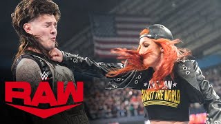 Becky Lynch punches “Dirty” Dom and brawls with Rhea Ripley Raw highlights March 25 2024 [upl. by Phillipe17]