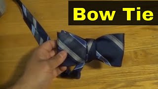 How To Tie A Bow Tie Using A Regular TieFull Tutorial [upl. by Einaej]