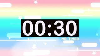 30 Second Timer with Music for Kids Countdown Video HD [upl. by Yeo52]