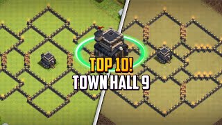 TOP 10 Best Town Hall 9 TH9 FarmingHybrid Base Layout  Copy Link 2024  Clash of Clans [upl. by Relly]