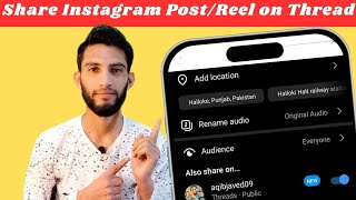 How to share instagram reels on threads with single click  Share instagram post to threads [upl. by Ybrek]