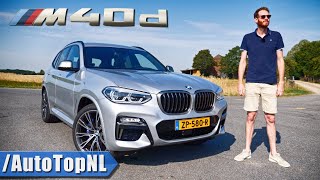 BMW X3 M40d REVIEW on AUTOBAHN NO SPEED LIMIT amp ROAD by AutoTopNL [upl. by Amias]