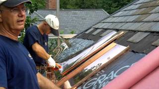 Copper Gutters amp Slate Roof Installation Wellesley Ma GF Sprague [upl. by Philine]