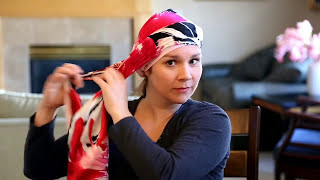 How to Make a Tshirt Headscarf for Chemo Patients [upl. by Annahsit]