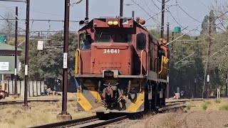 A couple of trains and light locomotives on the NATCOR mainline between Johannesburg and Durban [upl. by Tristas838]