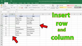 How to insert rows and columns in excel [upl. by Leahkim]