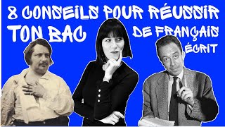 8 CONSEILS POUR RÉUSSIR TON BAC DE FRANÇAIS  ÉCRIT [upl. by Elvie]