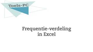 Frequentieverdeling in Excel interval [upl. by Atima152]