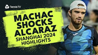 Tomas Machac Ends Carlos Alcarazs 12 Match Unbeaten Run 🤯  Shanghai 2024 Highlights [upl. by Aihsel135]