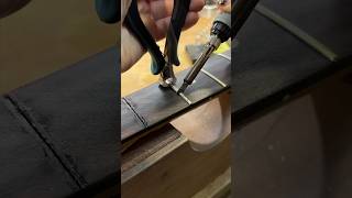 Bass guitar refret and bone nut making [upl. by Ronaele]