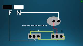 Diagrama de un apagador de escalera Curso de instalaciones eléctricas Parte 7 [upl. by Alat]