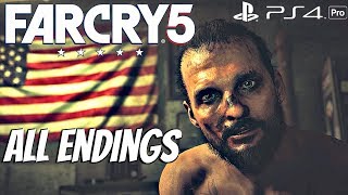 FARCRY 5  ALL ENDINGS All 3 Endings Bad Good Nuclear 1080P 60FPS [upl. by Aeirdna]