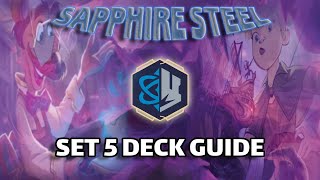 Set 5 Sapphire Steel Deck Guide  Learn How to Play  Shimmering Skies  Disney Lorcana [upl. by Alarick]