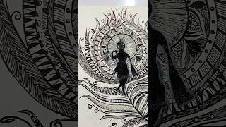 Krishna ji easy drawing ideas by pen mandala krishna art drawing viralvideo shorts new bts [upl. by Fridlund]