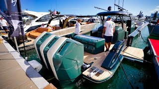 Miami Boat Show 2023 Docks  Craziness and Complete Walk Through [upl. by Galen]