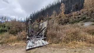 Wildfire damage to Cunningham Creek area near Wells and Barkerville BC [upl. by Ewell142]