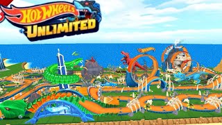 Hot Wheels Unlimited Can you Cross these Dinosaurs Tracks [upl. by Acinorej559]