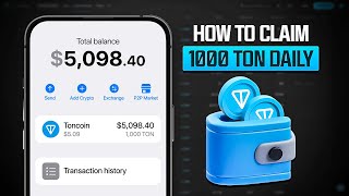 How to Claim 1000 TONCOIN Daily FOR FREE New Secret Method [upl. by Gnanmas]