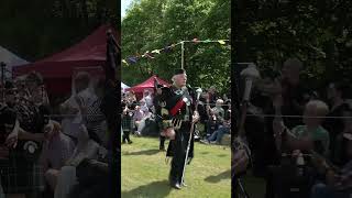 Drum Major Davidson leading the Pipe Bands opening parade at 2023 Drumtochty Highland Games shorts [upl. by Rivers447]