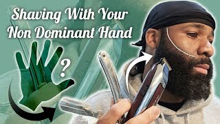 Shaving With Your Non Dominant Hand 🖐🏽 How To Line Up The Opposite Side Of Your Beard 💈 👍🏽 [upl. by Kos]