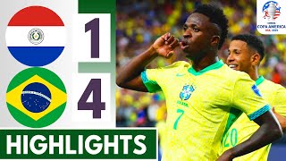 🟢Paraguay vs Brazil 14 All GOALS amp Extended HIGHLIGHTS  COPA AMERICA 2024 [upl. by Boleyn202]