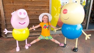 Gaby and Alex play with Mom at the Amusement Park Family Fun [upl. by Eolc]