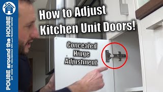 How to adjust a cabinet door hinge Kitchen unit door adjustment Adjust a concealed door hinge [upl. by Ahsiral]