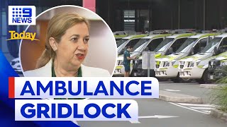 Ambulances in gridlock at Queensland hospital  9 News Australia [upl. by Geneva471]