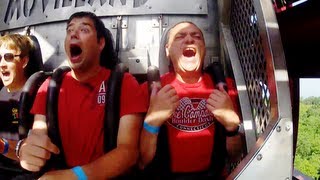 Hollywood Tower 1st Gen Intamin Free Fall POV  Movieland Studios Italy [upl. by Eelnyl]