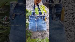 Jeans transformation upcyclingfashion sustainablefashion jeans fashion handmadeaccessories [upl. by Justen]