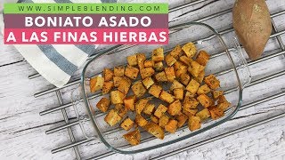 BONIATO ASADO A LAS FINAS HIERBAS  Boniato al horno con hierbas provenzales  Receta saludable [upl. by Cohbath]