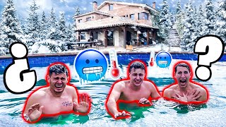 ¿QUÉ YOUTUBER AGUANTA MÁS en la PISCINA CONGELADA de la MÁXIMO HOUSE🥶 [upl. by Araed]