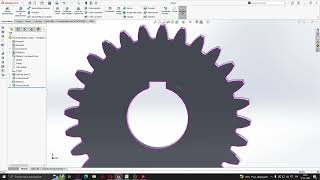 Engranaje recto con chaveta en SolidWorks [upl. by Nnaeiram]