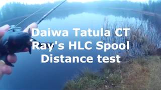 Distance test Daiwa Tatula CT Rays HLCDIYSpool [upl. by Ardni]