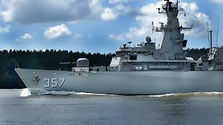 Warship’s Rapid Journey on a Beautiful River warships shipspotting [upl. by Delle567]