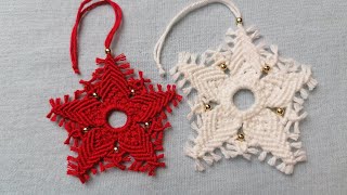 Fiocco di neve macramè  Snowflake macrame [upl. by Urdna]